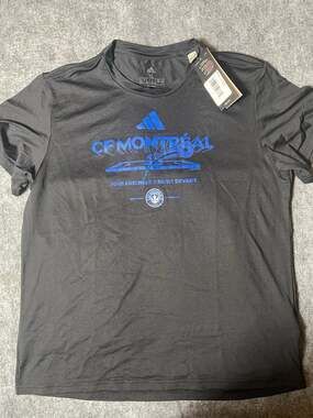 New Adidas CF Montréal Women’s Black MLS Pregame Graphic Size XL